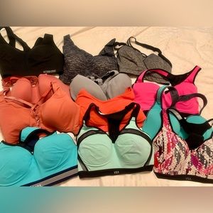 12 colorful Victorias Secret Sports Bras 32DD
